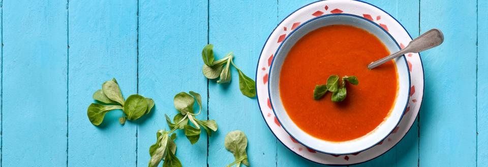 Sopa fria de tomate com canónicos